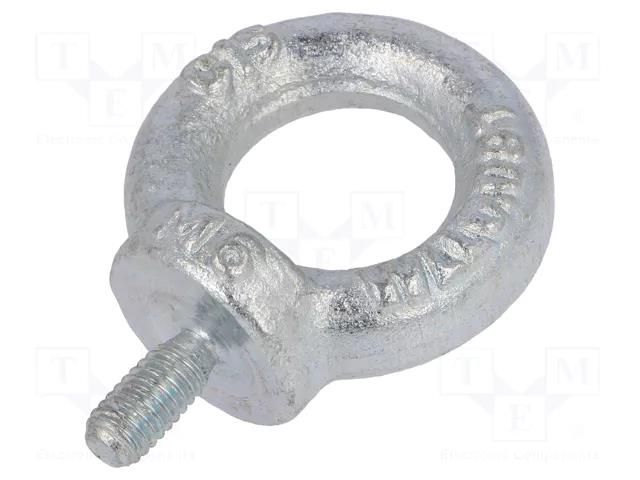 Lifting eye bolt; M6x13; Head: eye; steel; zinc; DIN 580; 20mm DROMET D-SZU.6