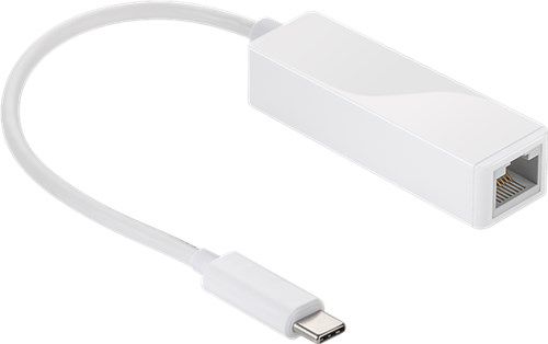 USB-C™ RJ45 Adapter, White, white - USB-C™ male > RJ45 female (8P2C) 66255