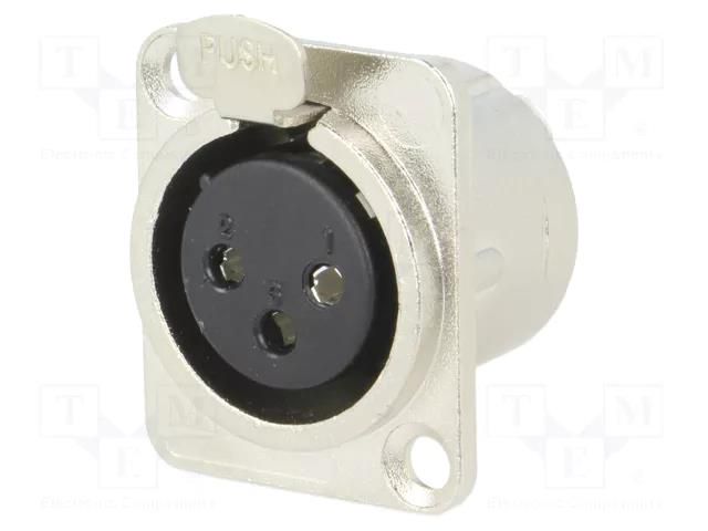 Connector: XLR; socket; female; PIN: 3; soldering; silver; metal CLIFF FC61900N