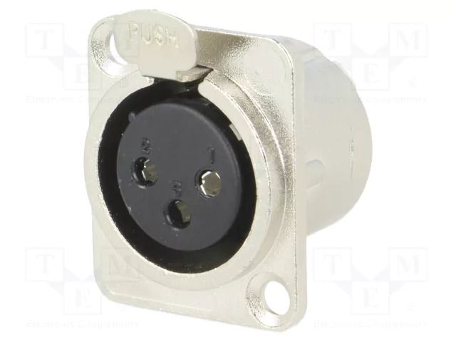 Connector: XLR; socket; female; PIN: 3; soldering; silver; metal CLIFF FC61900N