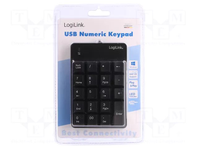 Keyboard; black; USB; wired; 1.6m LOGILINK ID0184