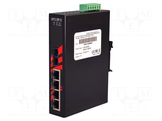 Switch PoE Ethernet; unmanaged; Number of ports: 5; 48÷55VDC ANTAIRA LNP-0501-S3