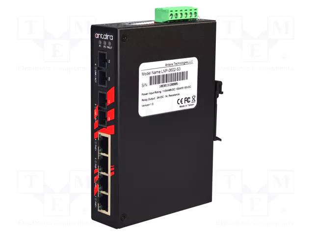 Switch PoE Ethernet; unmanaged; Number of ports: 6; 48÷55VDC ANTAIRA LNP-0602-S3