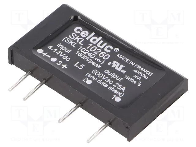 Relay: solid state; SPST-NO; Ucntrl: 4÷14VDC; 25A; 24÷690VAC; SKL CELDUC SKL10260