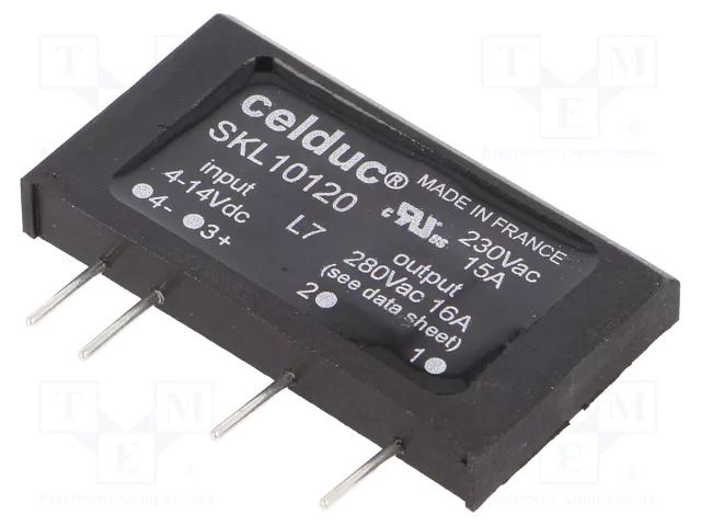Relay: solid state; SPST-NO; Ucntrl: 4÷14VDC; 16A; 12÷280VAC; SKL CELDUC SKL10120