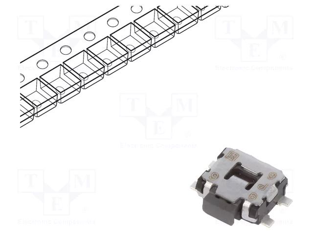 Microswitch TACT; SPST; Pos: 2; 0.05A/12VDC; SMT; 2.2N; 1.35mm PANASONIC EVQP7C01P