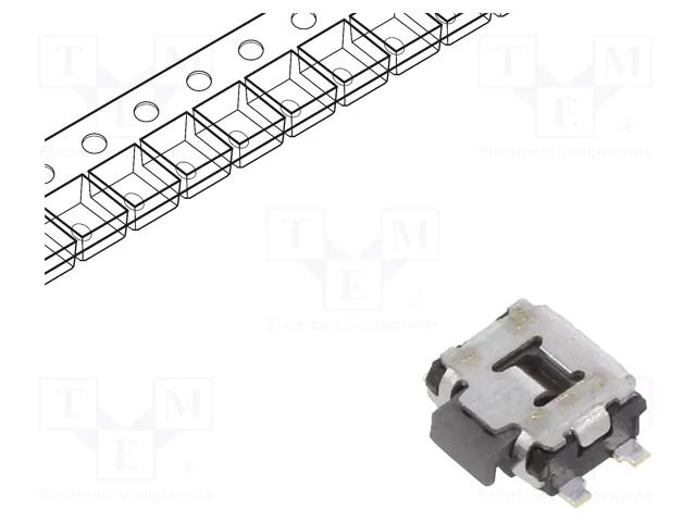 Microswitch TACT; SPST; Pos: 2; 0.05A/12VDC; SMT; 2.2N; 1.35mm PANASONIC EVQP7A01P