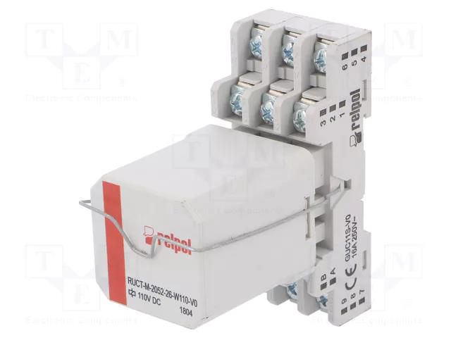 Relay: interface; DPST-NO; Ucoil: 110VDC; 16A; 16A/250VAC; PRUCT-M RELPOL PRUCTM205226W110V0