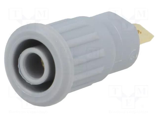 Connector: 4mm banana; socket; 24A; 1kV; grey; gold-plated; 12.2mm STÄUBLI SEB4-F-28