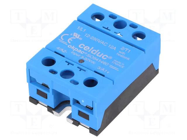 Relay: solid state; Ucntrl: 3÷32VDC; 12A; 12÷280VAC; SO9; 1-phase CELDUC SO941460