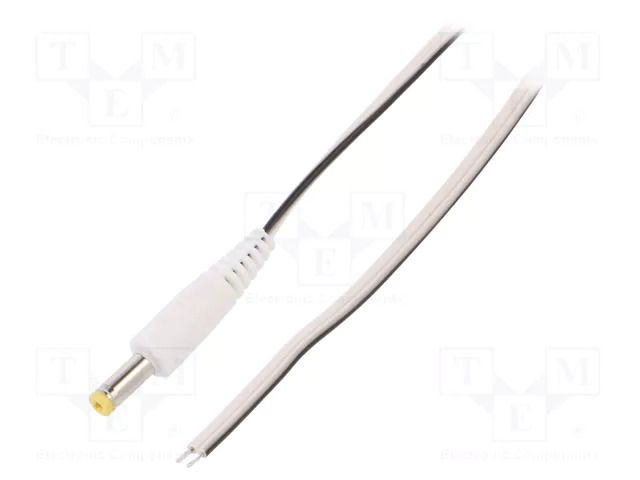 Cable; 2x0.5mm2; wires,DC 4,8/1,7 plug; straight; white; 1.5m BQ CABLE DC.CAB.1500.0150