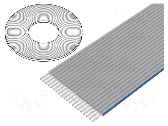 Wire: ribbon; 1.27mm; stranded; Cu; unshielded; PO; light grey 3M HF365-100-50