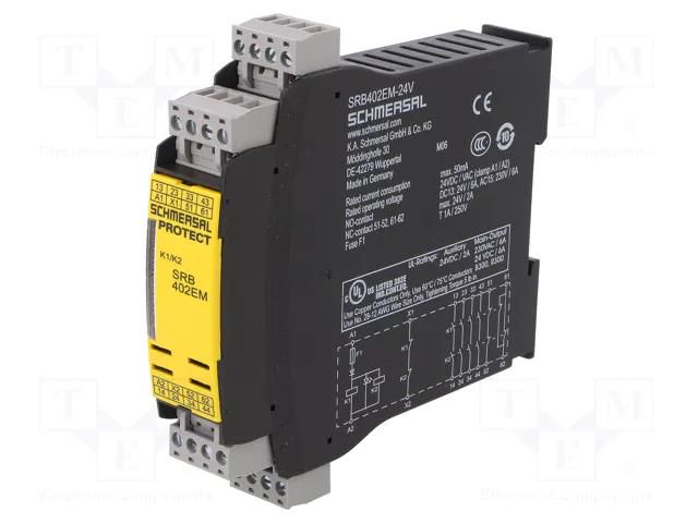 Module: extension; 24VAC; 24VDC; for DIN rail mounting; SRB402EM SCHMERSAL 101170840