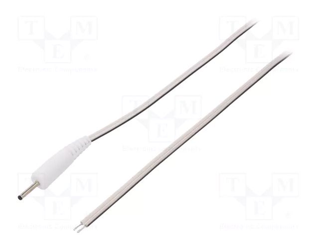 Cable; 2x0.5mm2; wires,DC 2,35/0,7 plug; straight; white; 1.5m BQ CABLE DC.CAB.0300.0150