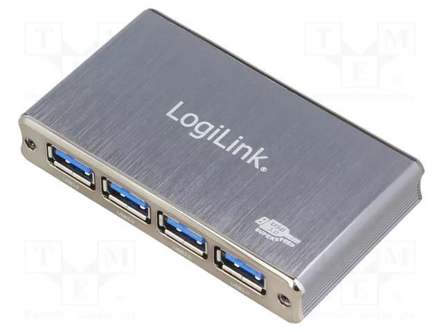 Hub USB; DC,USB A socket x4,USB B micro socket; USB 3.0; PnP LOGILINK UA0282