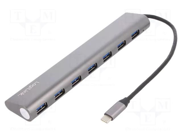 Hub USB; USB A socket x7,USB C plug; USB 3.2; PnP; 5Gbps LOGILINK UA0310