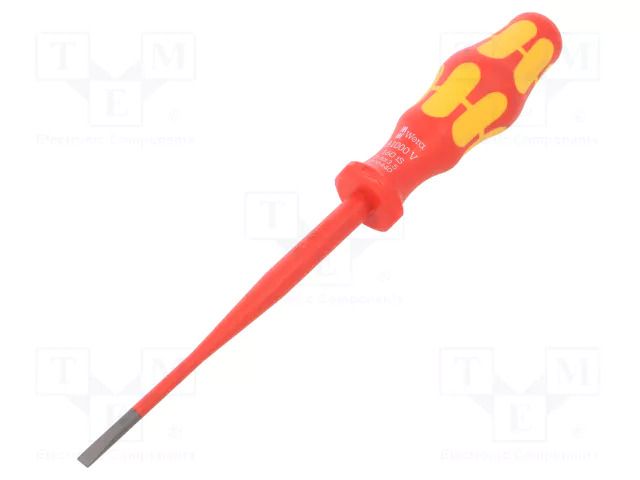 Screwdriver: insulated; slim; slot; 3.5x0.6mm; Blade length: 100mm WERA WERA.160/35/06