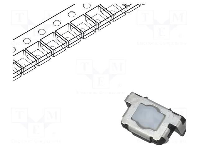 Microswitch TACT; SPST; Pos: 2; 0.02A/12VDC; SMT; 6x3.5x3.5mm PANASONIC EVQP46B3M