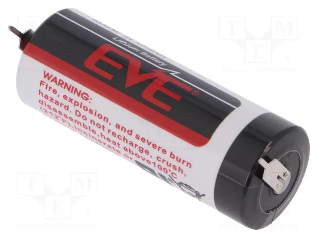 Battery: lithium; 18505; 3.6V; 3800mAh; non-rechargeable EVE BATTERY EVE-ER18505/2PF