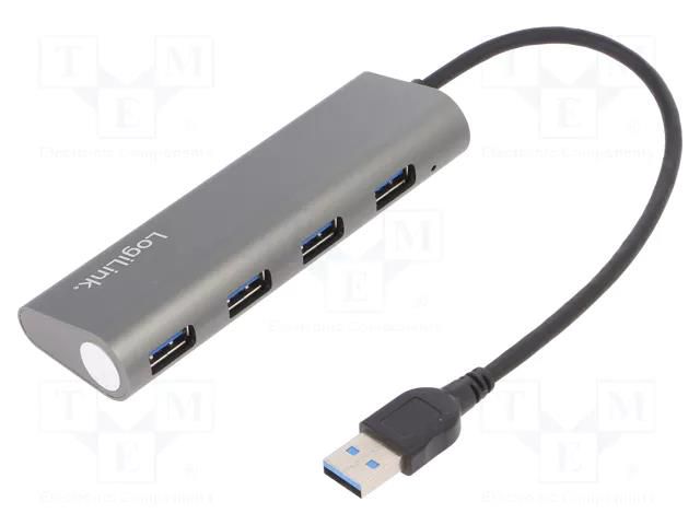 Hub USB; USB A socket x4,USB A plug; USB 3.0; PnP; 5Gbps LOGILINK UA0307