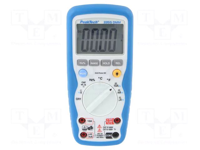 Digital multimeter; LCD; 3,75 digit (3999); Temp: -20÷760°C; IP67 PEAKTECH PKT-P3355