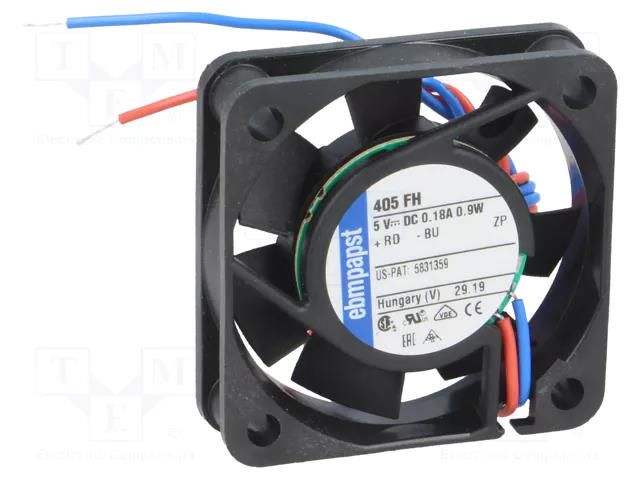Fan: DC; axial; 5VDC; 40x40x10mm; 8.8m3/h; 26dBA; slide; 6000rpm EBM-PAPST 405FH