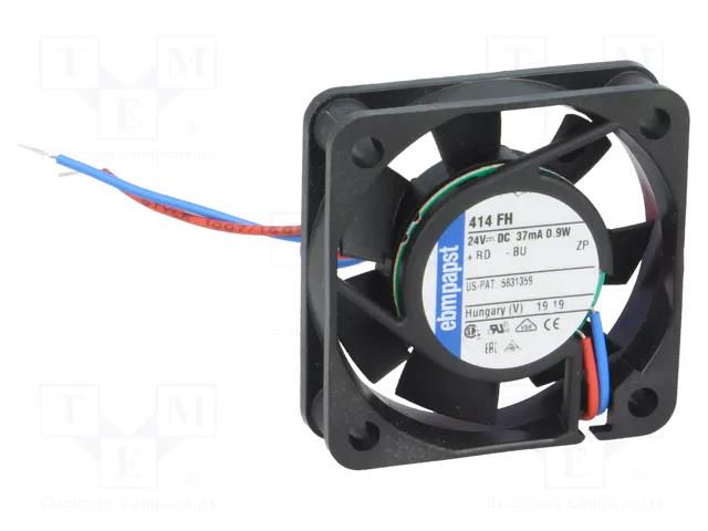 Fan: DC; axial; 24VDC; 40x40x10mm; 9m3/h; 26dBA; slide; 6000rpm EBM-PAPST 414FH