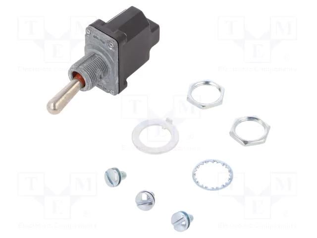 Switch: toggle; Pos: 2; SPST; (OFF)-ON; 6A/230VAC; 15A/28VDC; NT HONEYWELL 1NT1-4