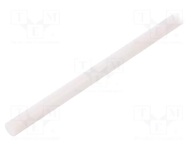 Rod; Ø: 10mm; L: 500mm; natural; extruded; Length tolerance: 0; +1mm MITSUBISHI CHEMICAL ADV. MATERIALS 20011292N010050000