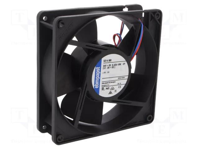 Fan: DC; axial; 24VDC; 127x127x38mm; 250m3/h; 51dBA; ball; 3650rpm EBM-PAPST 5214NH