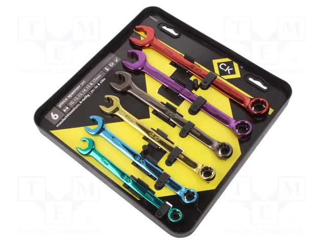 Wrench-set; combination spanner; Chrom-vanadium steel; 6pcs. C.K CK-4345