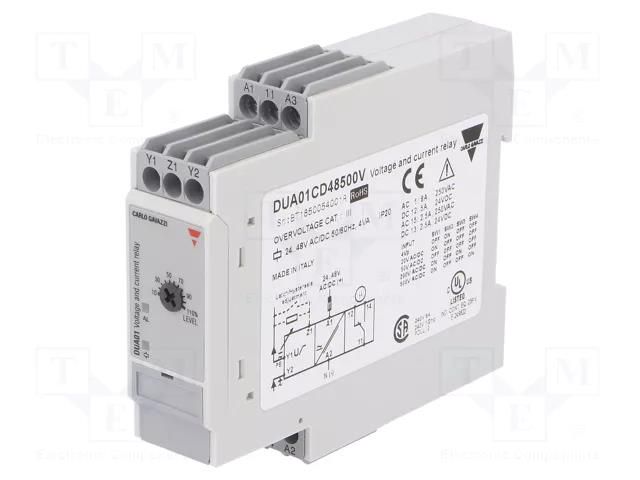 Current monitoring relay; AC/DC voltage,AC/DC current; DUA CARLO GAVAZZI DUA01CD48500V
