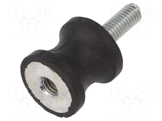 Vibration damper; M6; Ø: 20mm; rubber; L: 19mm; Thread len: 18mm ELESA+GANTER DVC2-433925