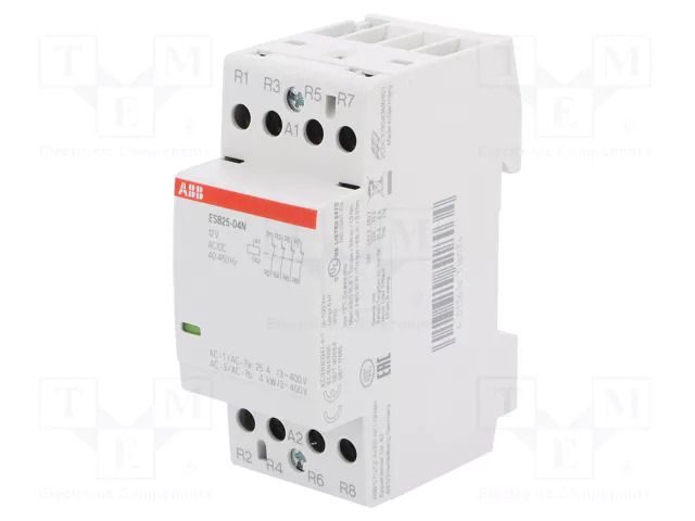 Contactor: 4-pole installation; 25A; 12VAC,12VDC; NC x4; ESB ABB ESB25-04N-14