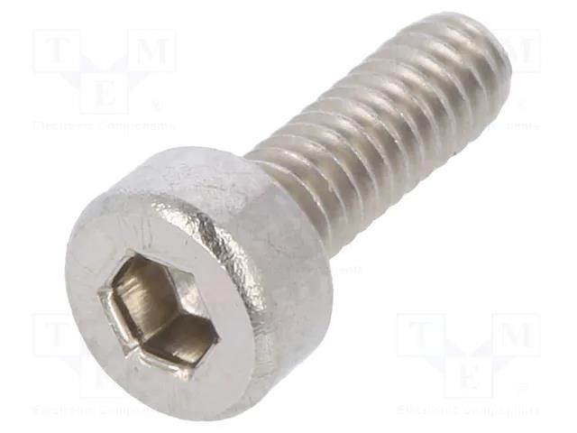 Screw; M2x6; 0.4; Head: cheese head; hex key; HEX 1.5mm; DIN 912 BOSSARD B2X6/BN610