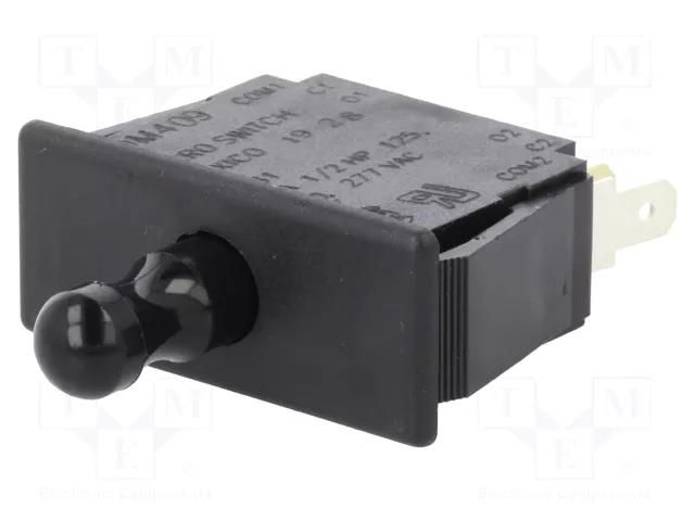 Switch: door; Pos: 2; DPDT; 10A/125VAC; black; Leads: connectors HONEYWELL 2DM409