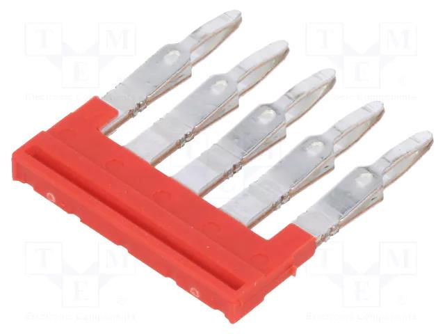 Comb bridge; red; A; ways: 5 WEIDMÜLLER ZQV2.5N/5RD