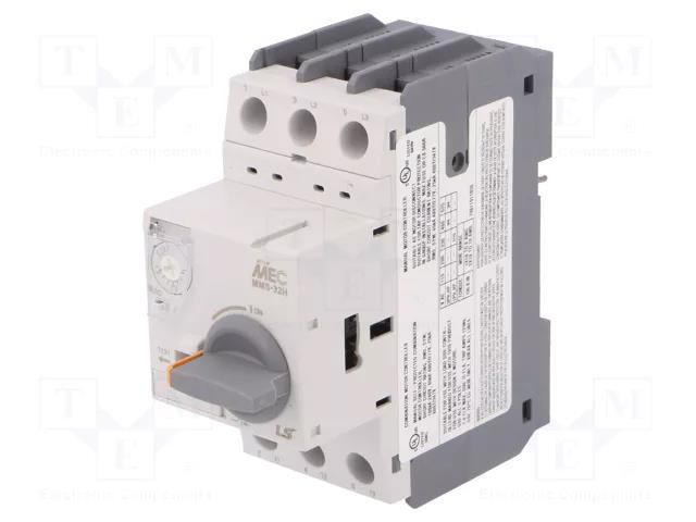 Motor breaker; 0.55kW; 220÷690VAC; for DIN rail mounting; IP20 LS ELECTRIC MMS-32H-1.6A