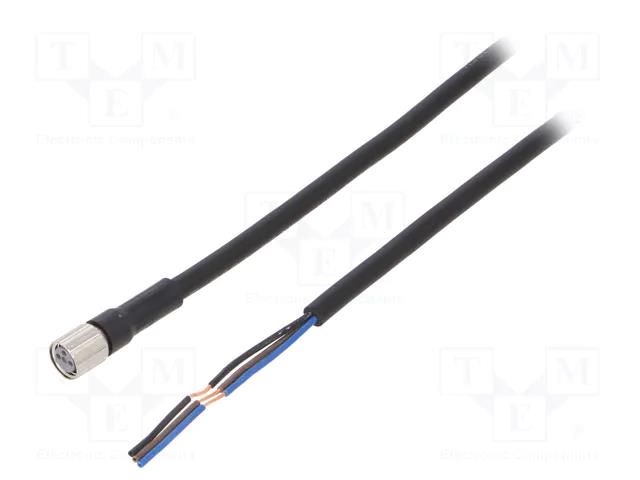 Cable: for sensors/automation; M8; PIN: 3; straight; Len: 5m; plug OMRON XS3FM8PVC3S5M