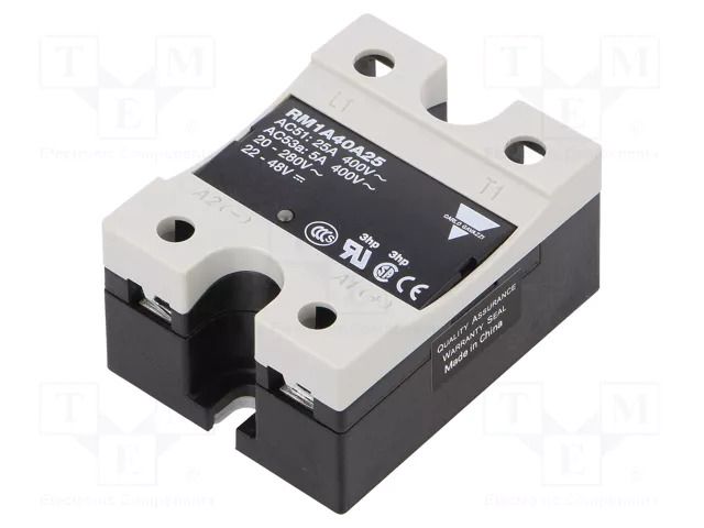 Relay: solid state; Ucntrl: 20÷280VAC,22÷48VDC; 25A; 42÷440VAC CARLO GAVAZZI RM1A40A25