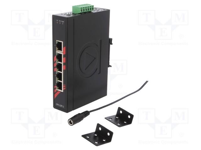 Switch Ethernet; unmanaged; Number of ports: 5; 12÷48VDC; RJ45 ANTAIRA LNX-500A-T