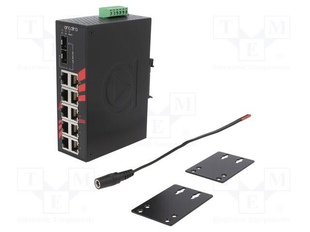 Switch Ethernet; unmanaged; Number of ports: 12; 12÷48VDC; RJ45 ANTAIRA LNX-1202G-SFP-T