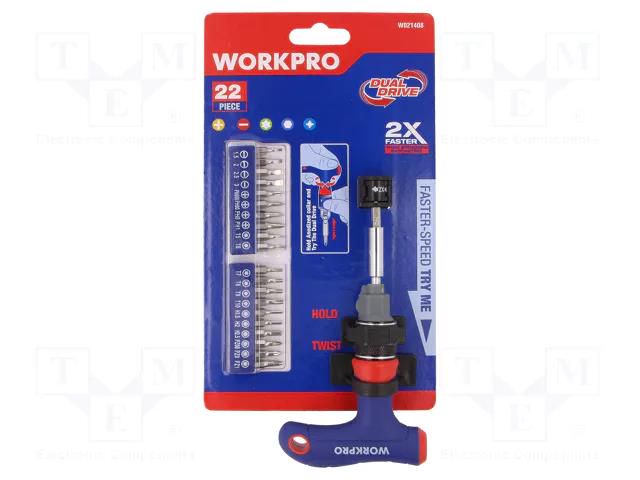 Kit: screwdrivers; hex key,Phillips,slot,Torx® Workpro WP-W021408WE