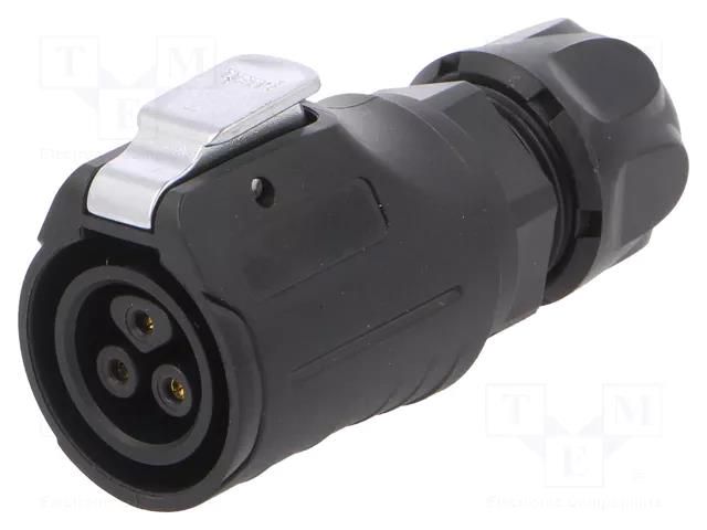 Connector: circular; plug; female; MRD; 10A; PIN: 3; IP67; straight AMPHENOL COMMUNICATIONS SOLUTIONS MRDBR03M16000