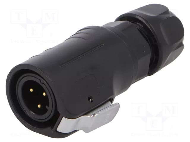 Connector: circular; plug; male; MRD; 5A; PIN: 3; IP67; straight; 125V AMPHENOL COMMUNICATIONS SOLUTIONS MRDAP03M15000