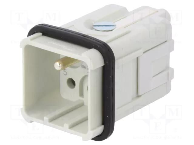 Connector: HDC; contact insert; male; S-QD5/0; PIN: 6; 5+PE; size 3A MOLEX MX-93601-0436