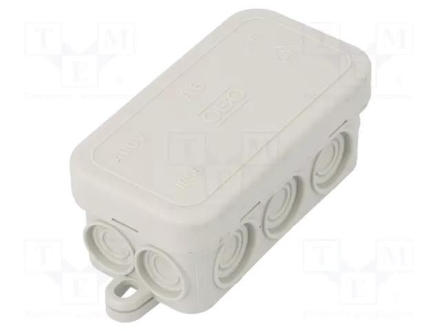 Enclosure: junction box; X: 43mm; Y: 80mm; Z: 36mm; polyetylene; IP55 OBO BETTERMANN OBO-2000001