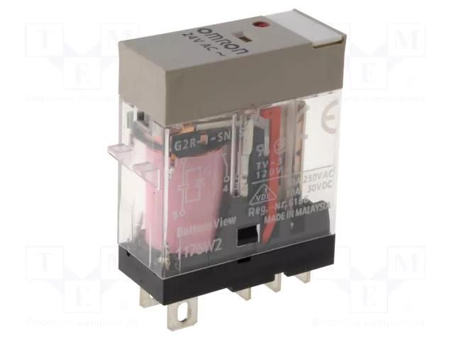 Relay: electromagnetic; SPDT; Ucoil: 24VAC; Icontacts max: 10A OMRON G2R-1-SN-24AC