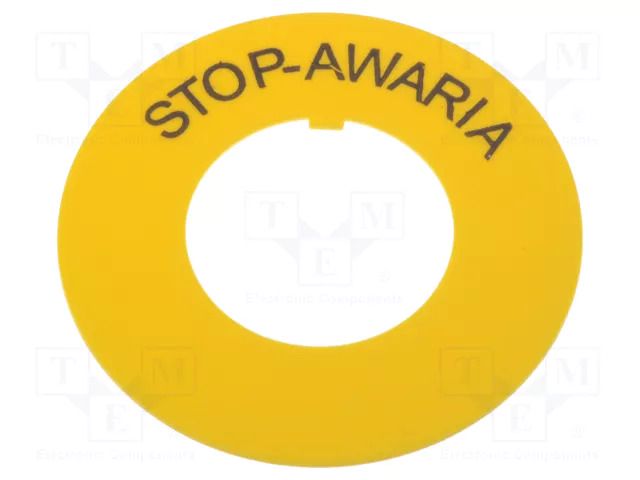 Warning plate; 22mm; Ømount.hole: 22.5mm; Ø: 60mm; PVC PROMET DR-STOP-FI22