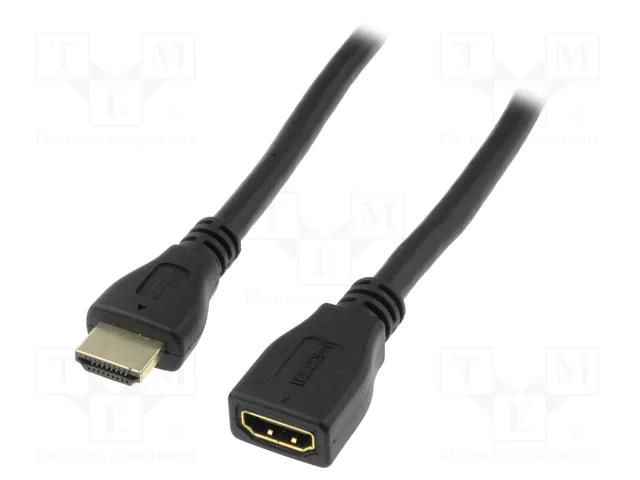 Cable; HDMI socket,HDMI plug; 2m; black; HDMI 1.4 DIGITUS AK-330201-020-S